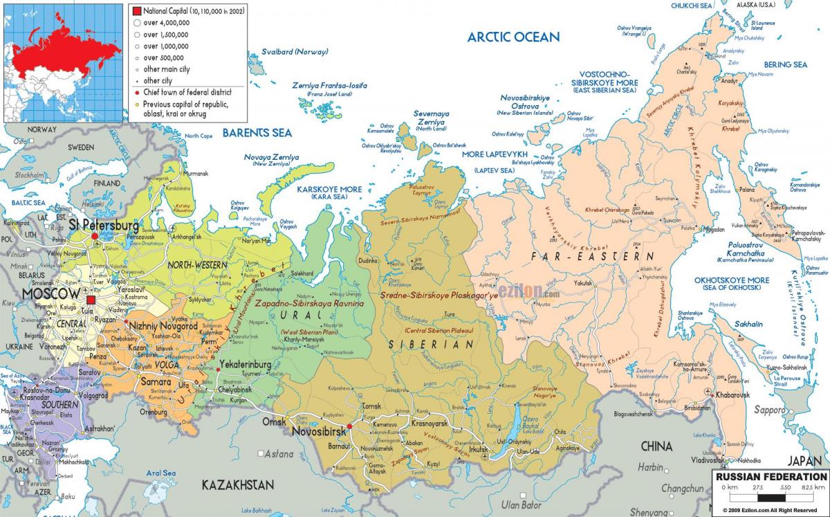 mapa Russian